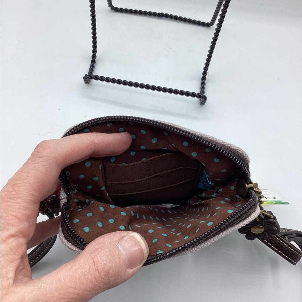 NWT Chala Safari Cellphone Crossbody Handbag Gray Horse IS6 - Picture 5 of 5